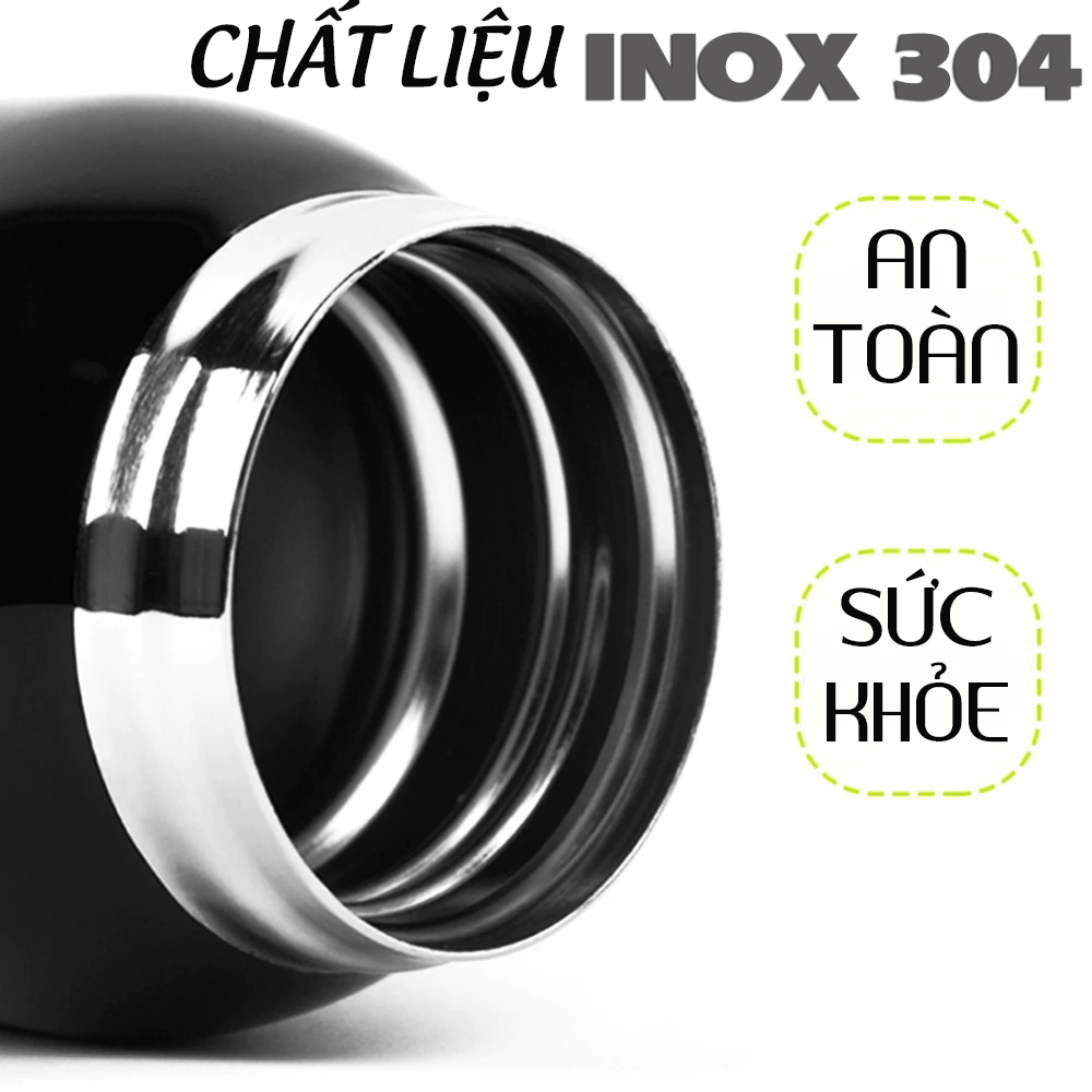 Bình Đựng Nước Thể Thao Giữ Nhiệt Inox Không Gỉ 500ml Gắn Trên Xe Đạp/ Ô tô/ Xe Hơi Có Ống Hút - Hàng Chính Hãng