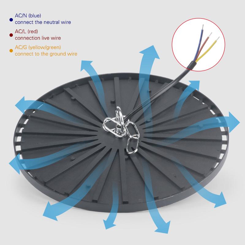 Ánh sáng công nghiệp Super Bright LED 200W 150W High Bay Light IP65 Alumium chống thấm cho nhà máy Gym Gym Factory