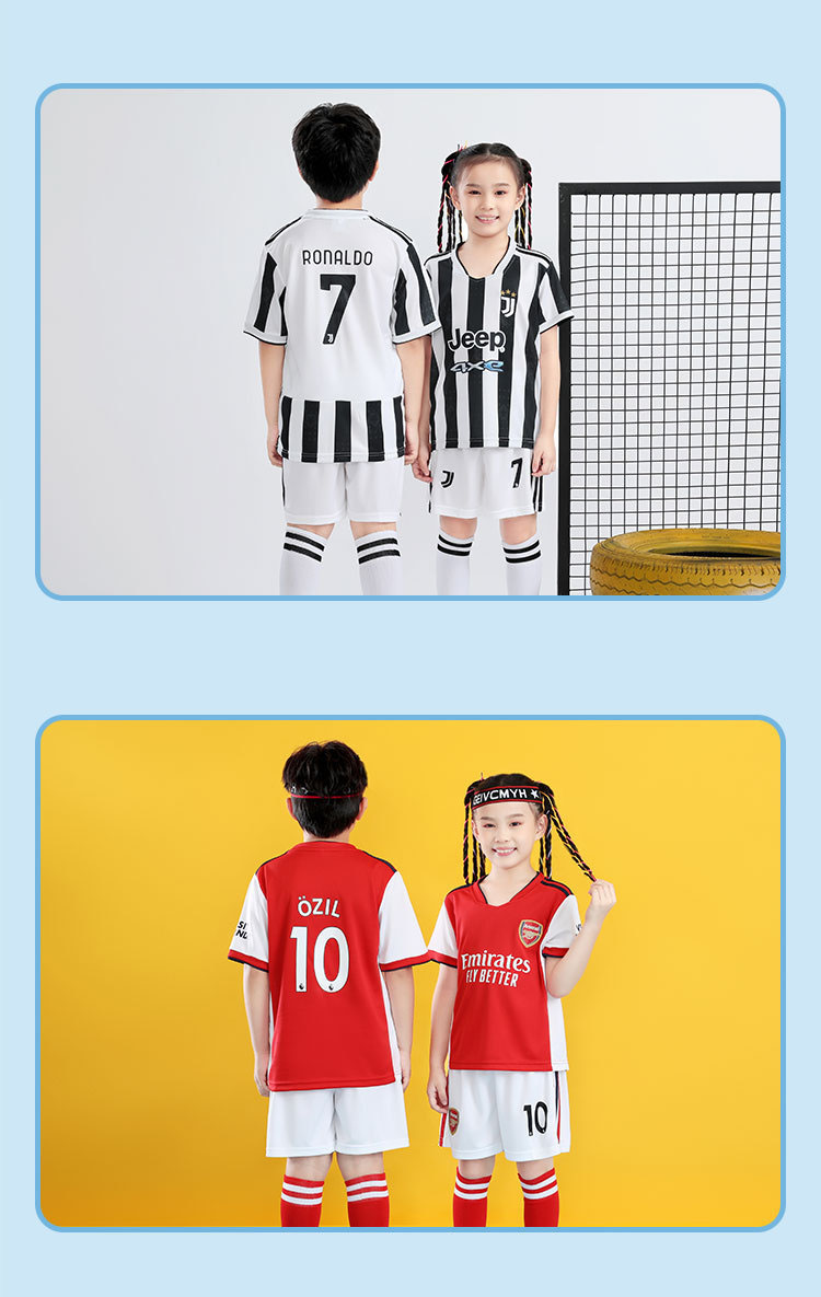 Bộ quần áo bóng đá/ quần áo thể thao áo thi đấu, quần áo CLB, quần áo thể thao trẻ em