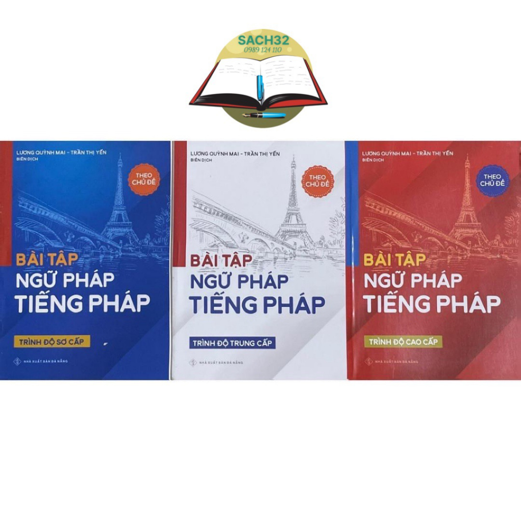 Combo 3 cuốn Bài tập ngữ pháp tiếng pháp : Trình độ sơ cấp + Trình độ Trung Cấp + Trình độ cao cấp (HT)