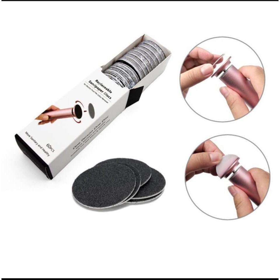 Máy Chà Gót Chân, Tẩy Tế Bào Chết Cho Tiệm Nail, Cá Nhân Tại Nhà-Tặng Kèm 60 Miếng Chà