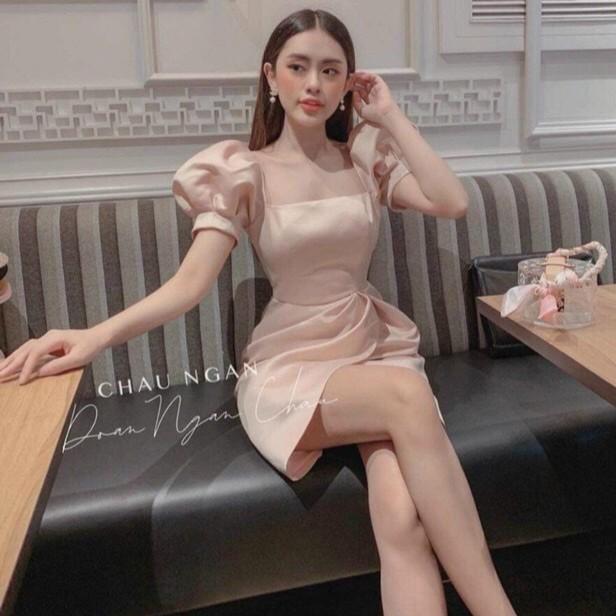 Đầm Ôm Body Cổ Vuông Tay Phồng Đặc biệt với màu sắc tươi trẻ