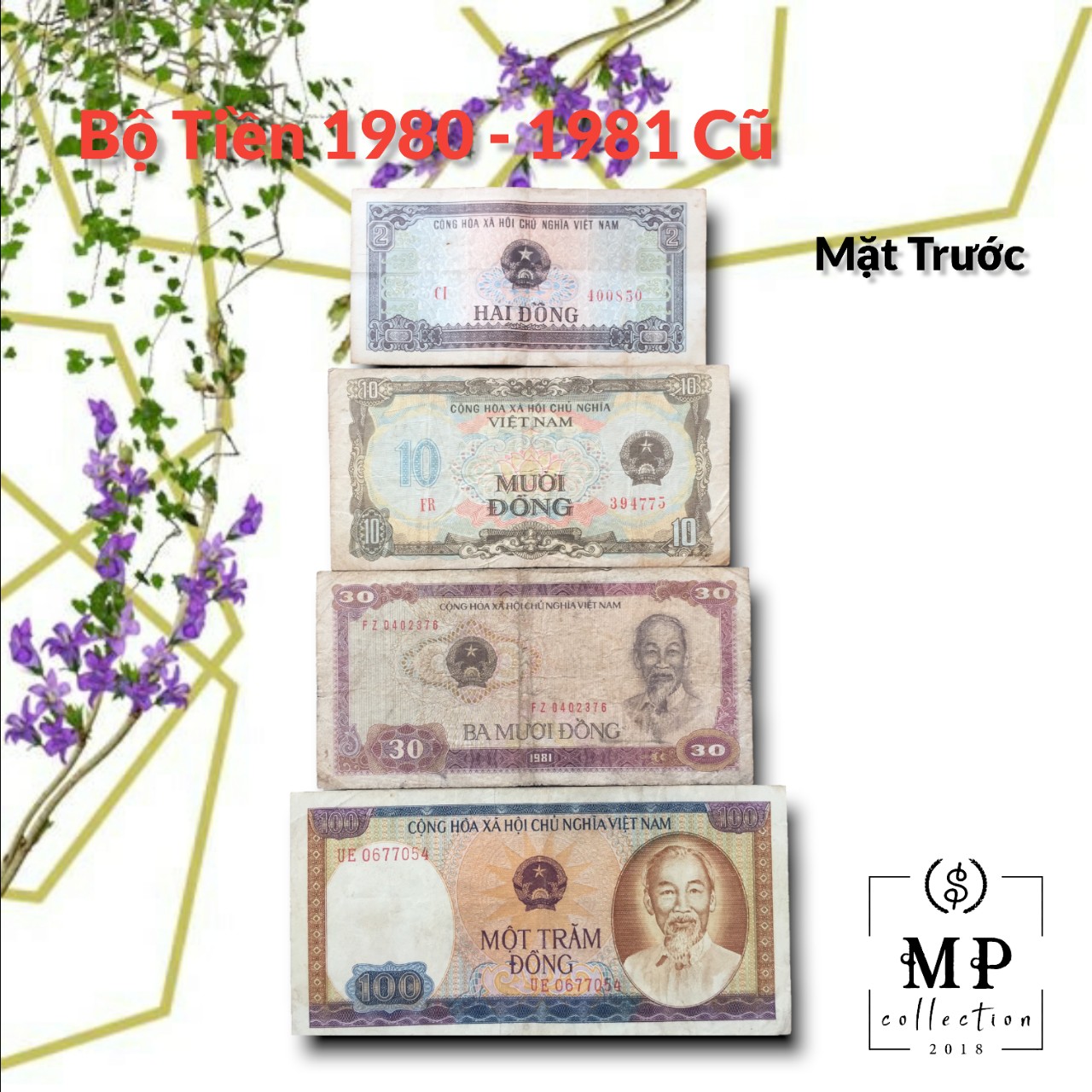 Bộ tiền cổ Việt Nam 4 tờ bao cấp năm 1980 - 1981