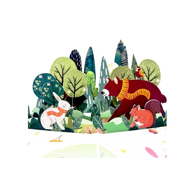 A53 -  Thiệp 3D Thỏ &amp; Gấu – Pop Up Card Viethands Giftshop