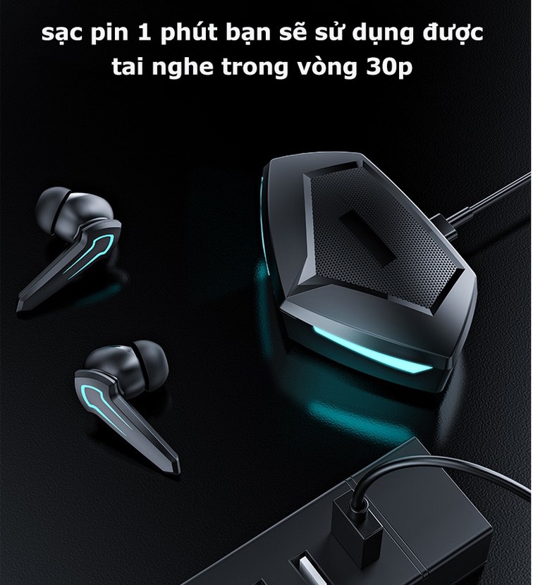 Tai Nghe Gaming Không Dây Apro366 5.0, Bass mạnh mẽ, độ trễ cực thấp khi chơi game, tai nghe gaming bluetooth