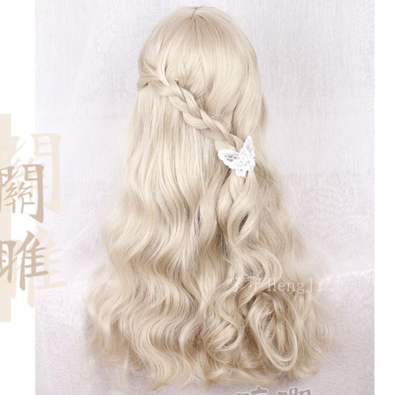 Wig/Tóc giả xoăn sóng màu trà nữ tính tiểu thư - A19 Nguyên đầu tên/lolita