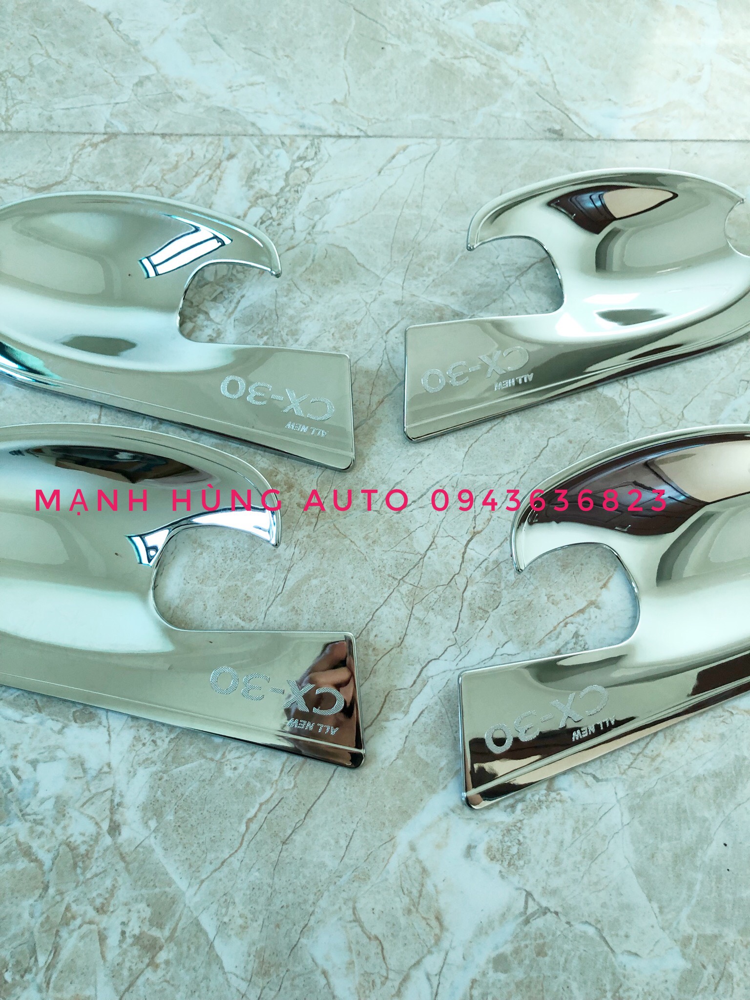 Bộ Ốp Tay Nắm , Hõm Cửa Xe MAZDA CX3 Mạ Crom