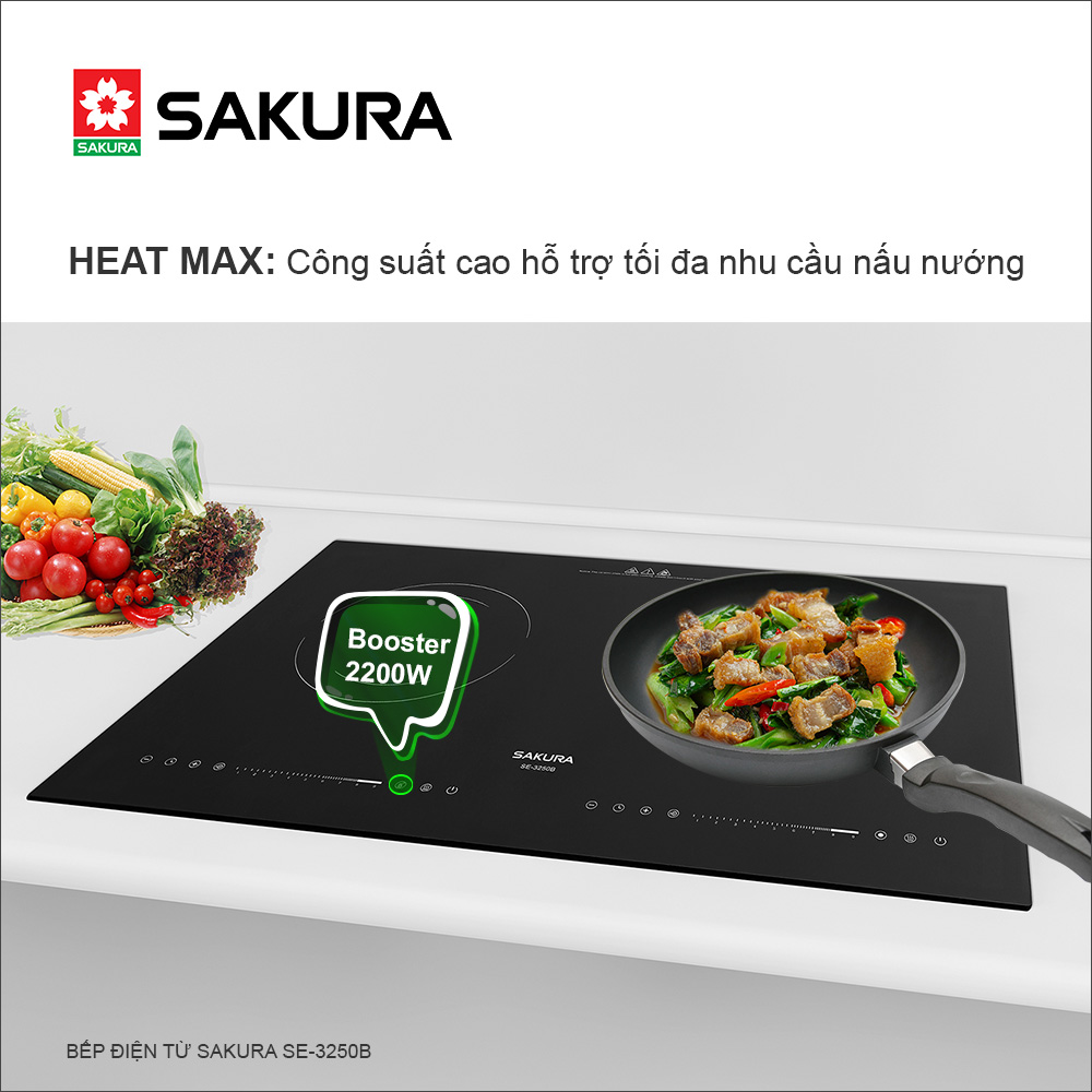 Bếp Điện Từ SAKURA SE-3250B Công Nghệ HEATTECH Hàng Chính Hãng