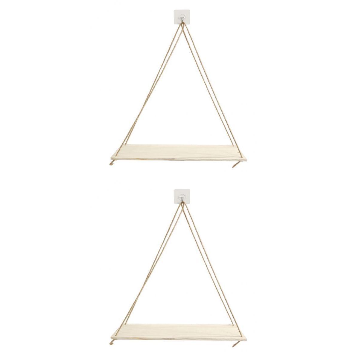 2x Wooden Wall Mounted Shelves Hanging Rack Bedroom