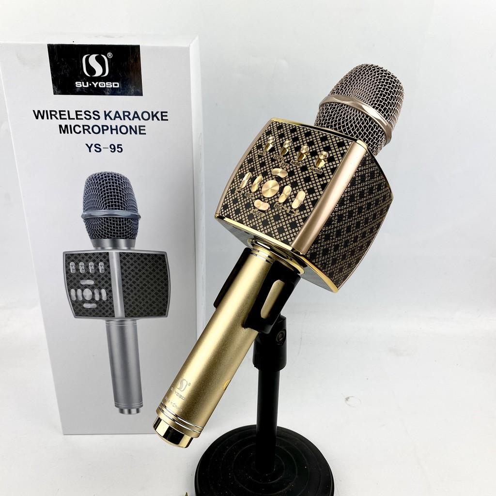 Mic Karaoke Bluetooth Cao Cấp YS-95 Tích Hợp Loa Bass Dùng Hát Tại Nhà Hoặc Livetream