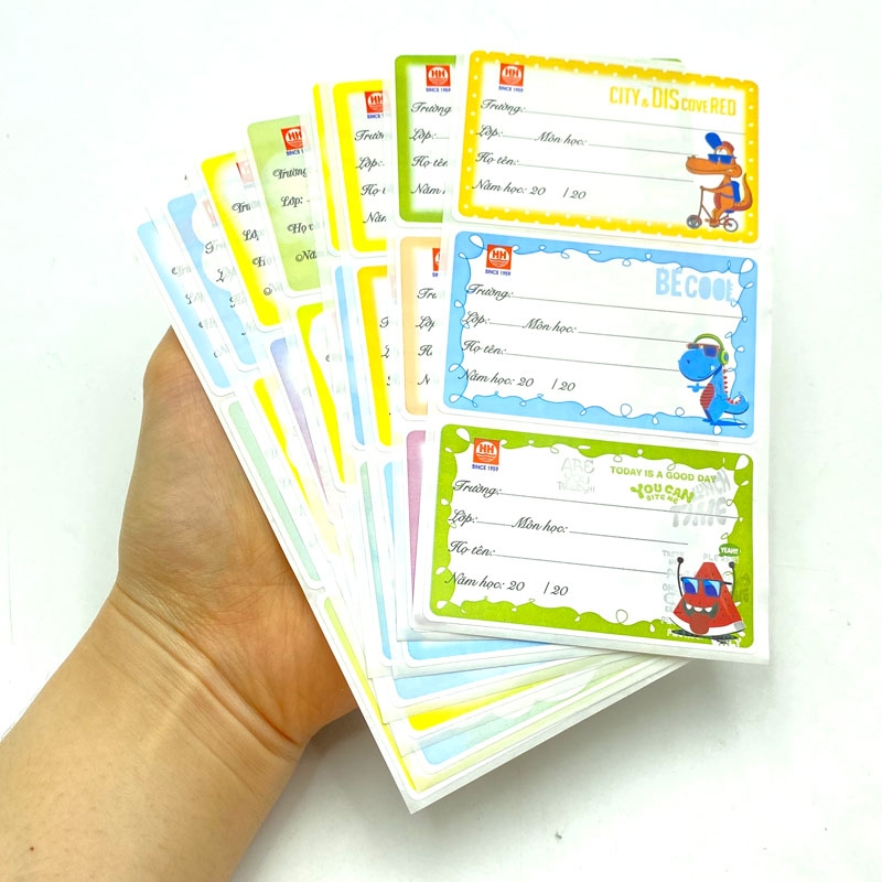 Bộ 3 Nhãn Vở Cool 8 Tờ x 3 (24 Nhãn Vở)