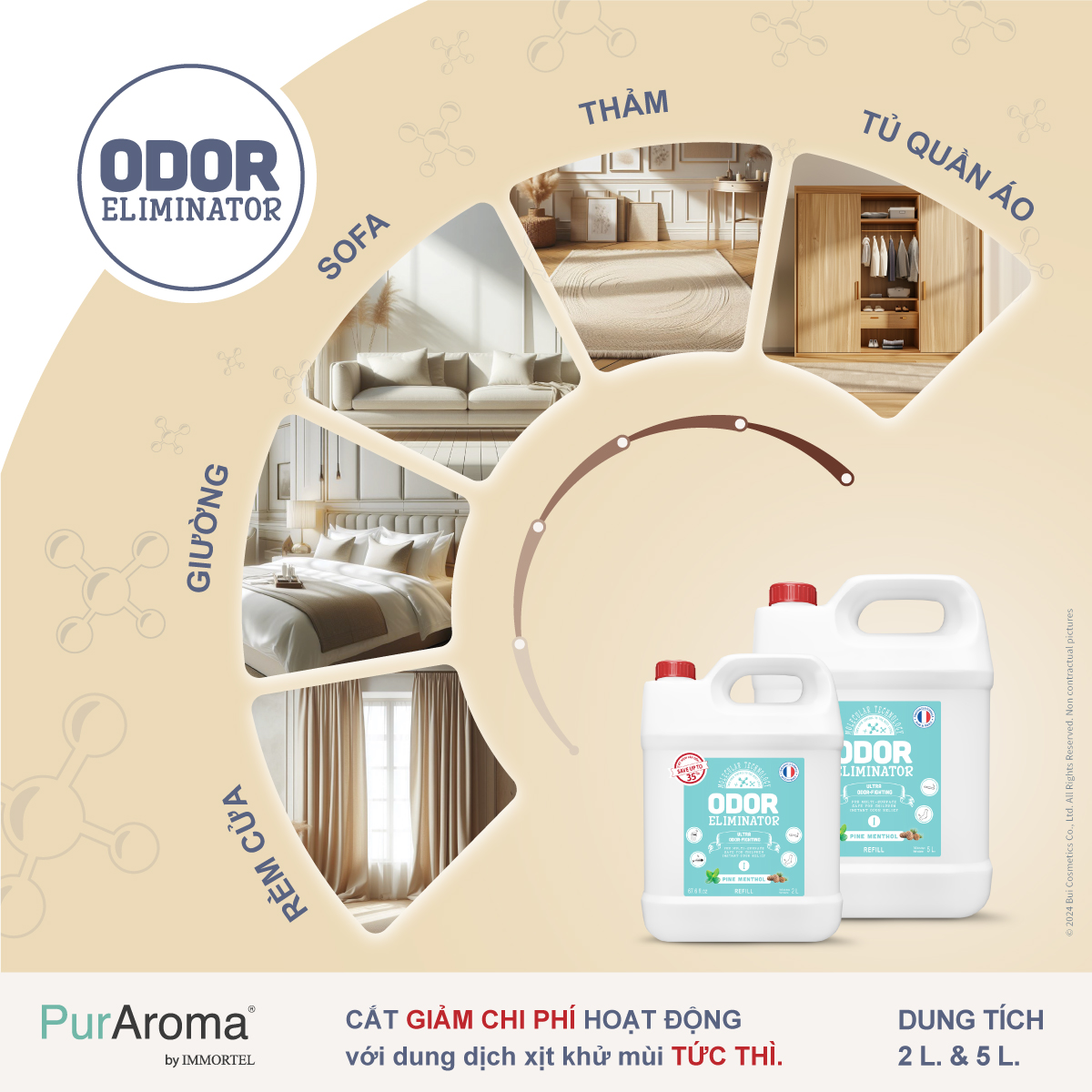 DD Xịt Khử Mùi Đa Năng ODOR ELIMINATOR - 2L 5L - Chính Hãng Pháp