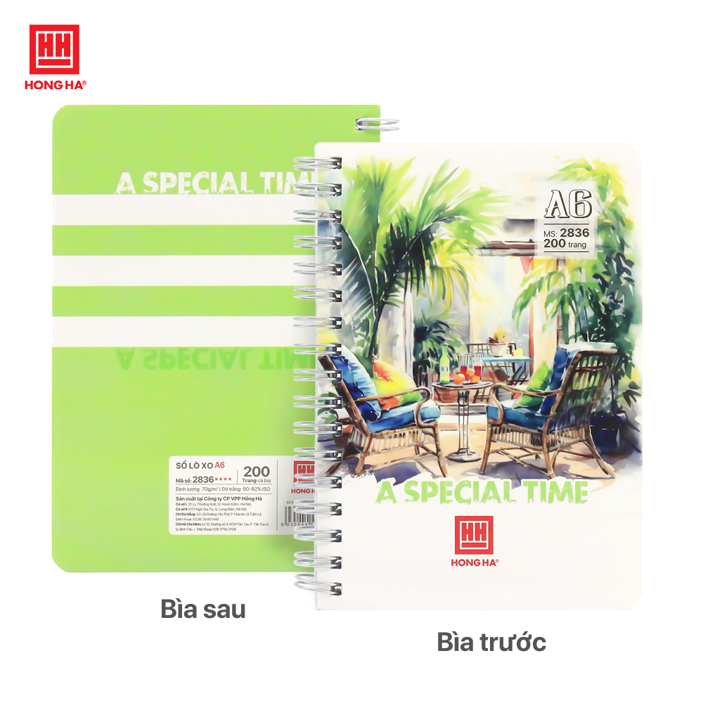 Sổ lò xo 200 trang A6 Hồng Hà Bistro - 2836