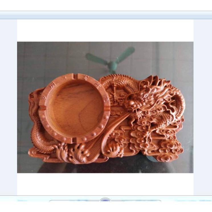 Gạt tàn thuốc gỗ hương chạm rồng tiện nguyên khối cao cấp - BẢO HÀNH GỖ 10 NĂM