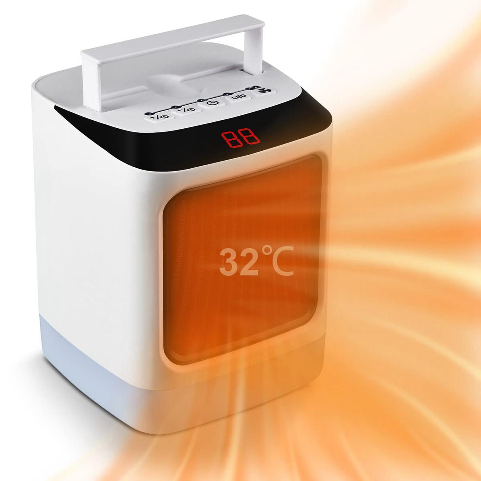 Portable Electric Heater 800W with 2 Settings for Winter Bedroom Home