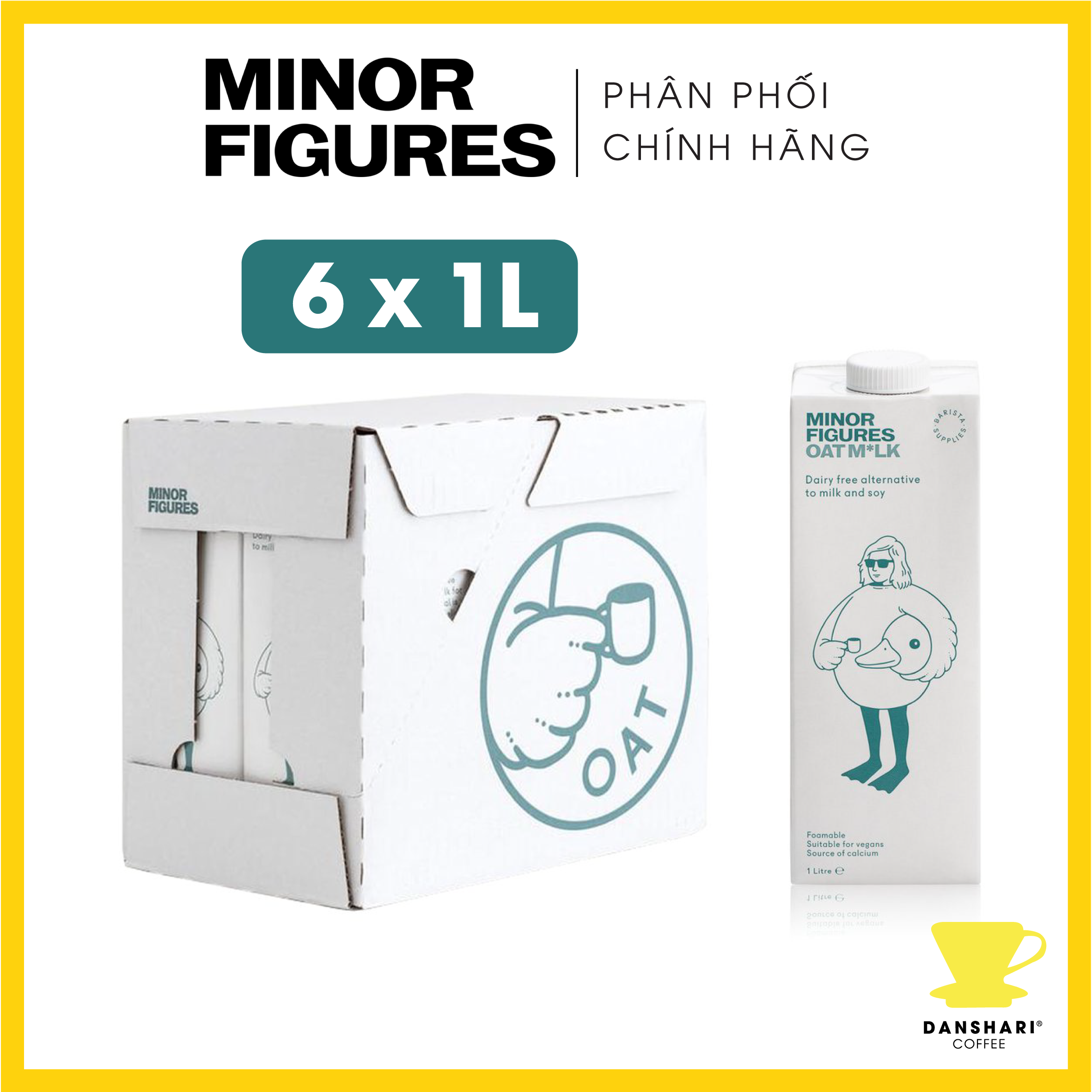 Sữa yến mạch Minor Figures nhập khẩu từ Anh Quốc (1 Thùng x 6L)