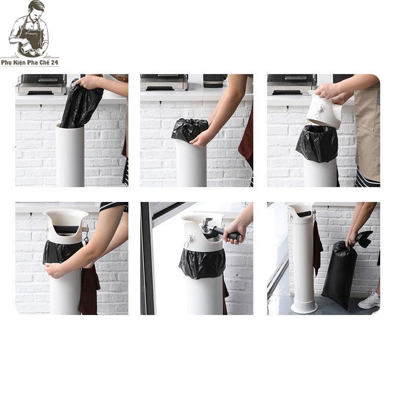 Hộp Đập Bã Cà Phê Dạng Đứng Ống Tròn Cao Knock Box