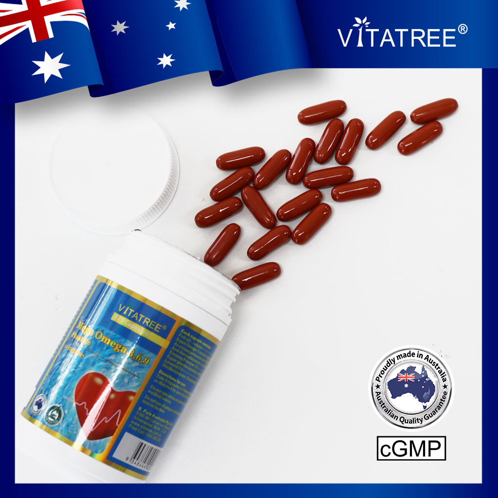 Viên Uống Omega 369 Tăng Cường Thị Lực, Giảm Nguy Cơ Mắc Các Bệnh Tim Mạch Vitatree Omega 369 bổ sung Q10 - Hộp 120 viên