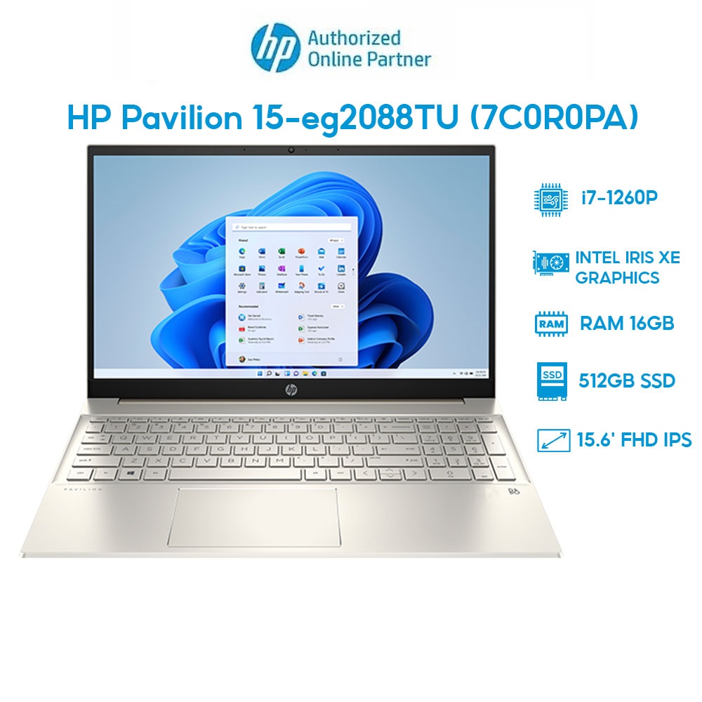 Laptop HP Pavilion 15-eg2088TU 7C0R0PA (i7-1260P | 16GB | 512GB | Intel Iris Xe Graphics | 15.6' FHD | Win 11) Hàng chính hãng