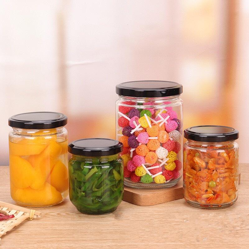 Hũ Lọ Tròn Thuỷ Tinh Nắp Thiếc 100Ml 220ML 350ML 450ML 500ML 800ML 1000ML | Đựng Thực Phẩm , Mật Ong Saffon