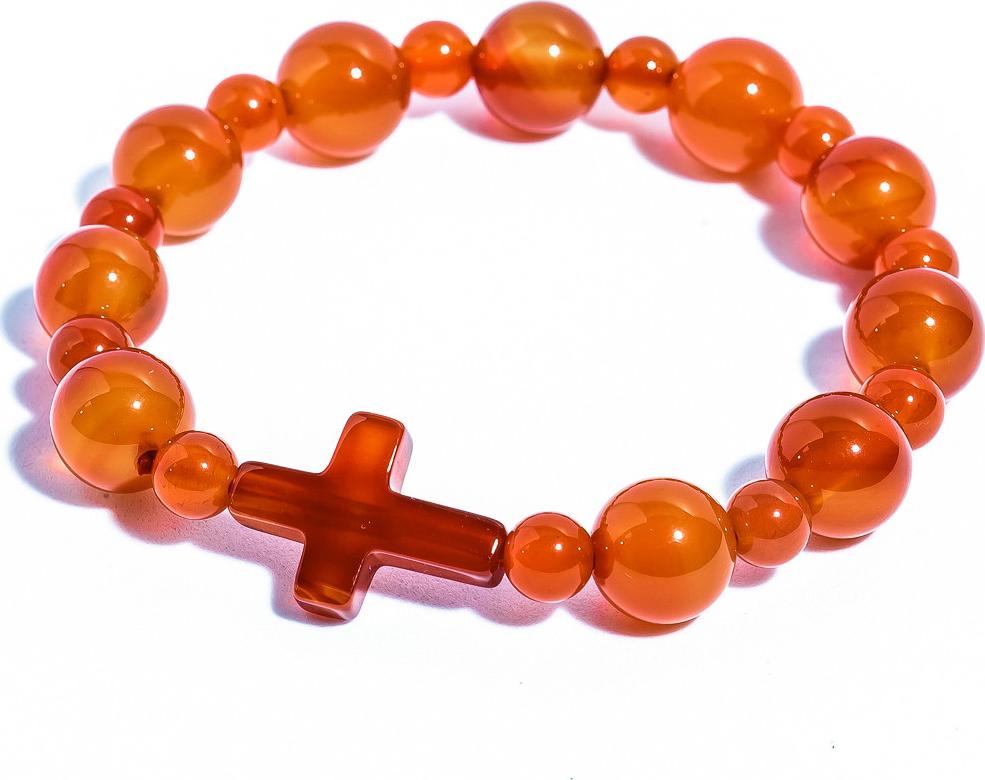 Vòng chuỗi mân côi mã não đỏ 10mm RAGA01 - Vietgemstones