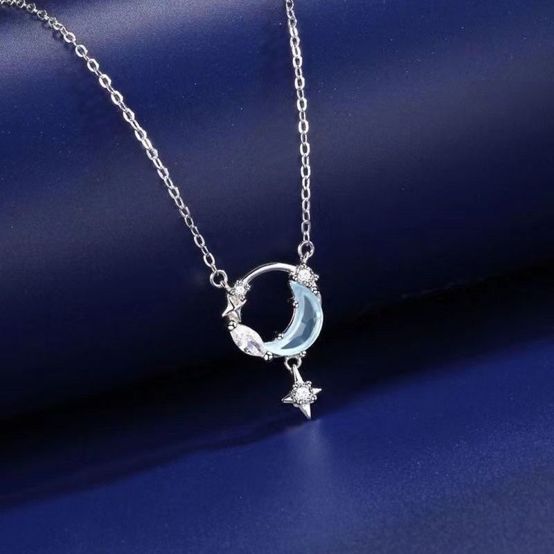 Hình ảnh Dây Chuyền Bạc 925 Đá Moonstone Đổi Màu Bạc Hiểu Minh DMD537