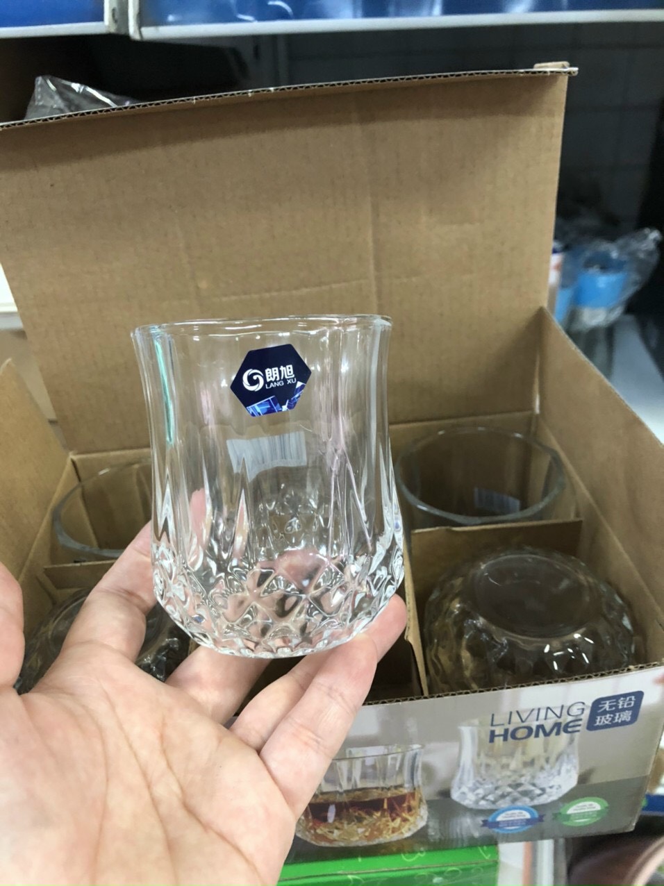 6 ly thủy tinh vân ô chân bầu -AVN 28