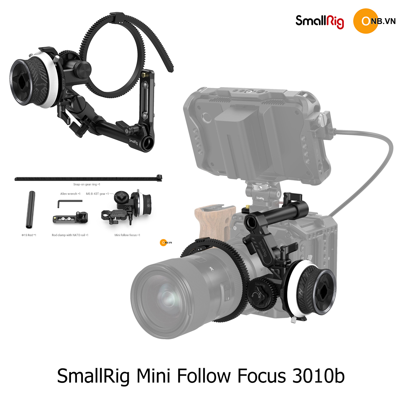 SmallRig Mini Follow Focus 3010b - Hỗ trợ xoay focus lens khi quay