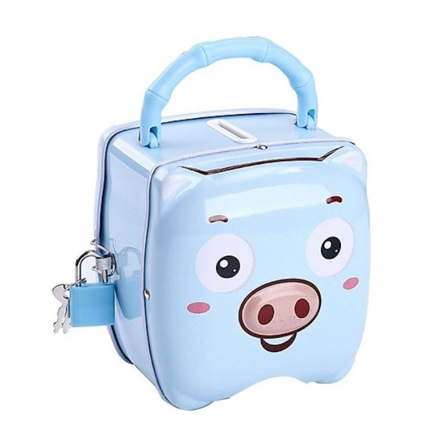 Ống Heo Két Sắt Mini Tiết Kiệm Tiền Mẫu Mới Có Khóa Đáng Yêu Cho Bé