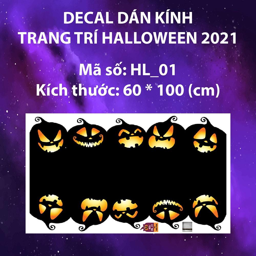 DECAL TRANG TRÍ HALLOWEEN 2021 COMBO MÀN ĐÊM MA QUÁI