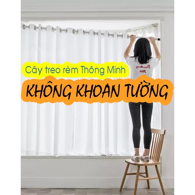 size dài T10 (dao động từ 3.61m ~ 3.83m) - Thanh treo rèm KHÔNG KHOAN, Cây treo rèm cửa không cần đinh vít