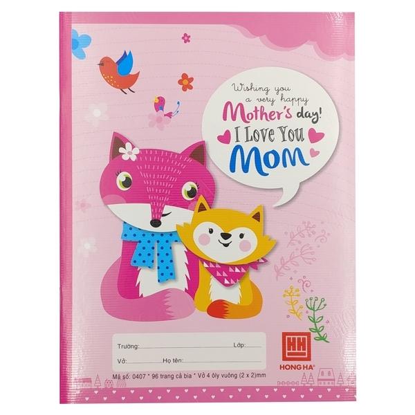 Combo 5 Vở Family 4 Ô Ly 96 Trang ĐL 70g/m2 - Hồng Hà 0407 (Mẫu Màu Giao Ngẫu Nhiên)