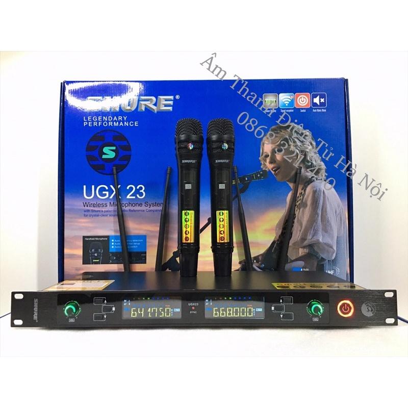 Micro Không Dây SHURE UGX 23 Có Tự Ngắt,Dò Sóng Khỏe, Chỉnh Tần Số Hiện Đại. Dòng Karaoke Chuyên nghiệp.