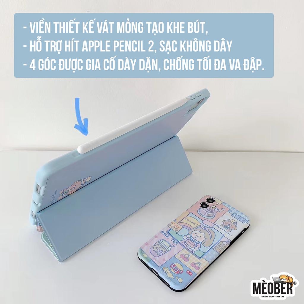 Bao da dành cho cover iPad hoạ tiết cute, phối màu pastel, in 3D hoạ tiết. Cover dành cho iPad Gen 5 6 7 8, Mini, Air 4 3, Pro