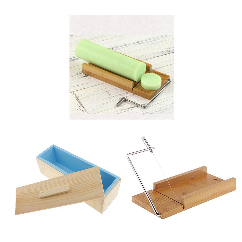 Soap Cutter Cutting Mold Wire Slicer + 1200ml Silicone Soap Mould with Lid