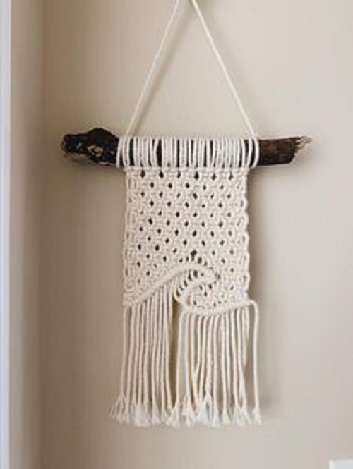 Tranh macrame trang trí treo tường họa tiết ngọn sóng