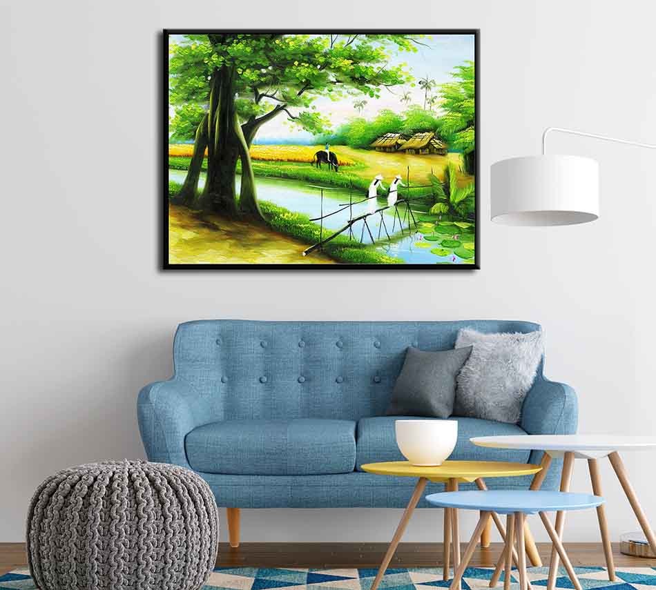 Tranh canvas treo tường làng quê Việt Nam - QVN023
