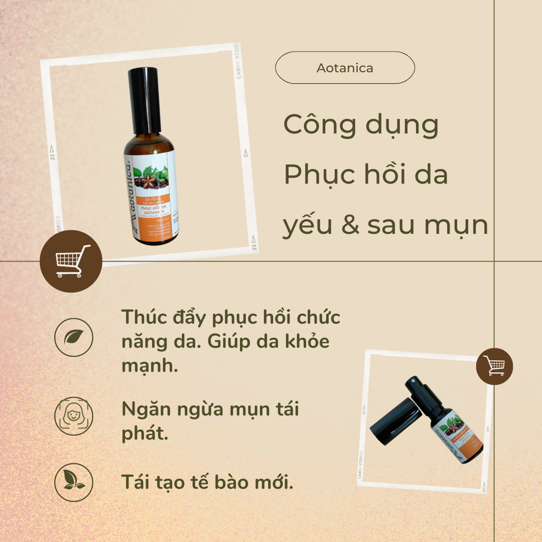 Dầu phục hồi da yếu & sau mụn Aotanica 90ml