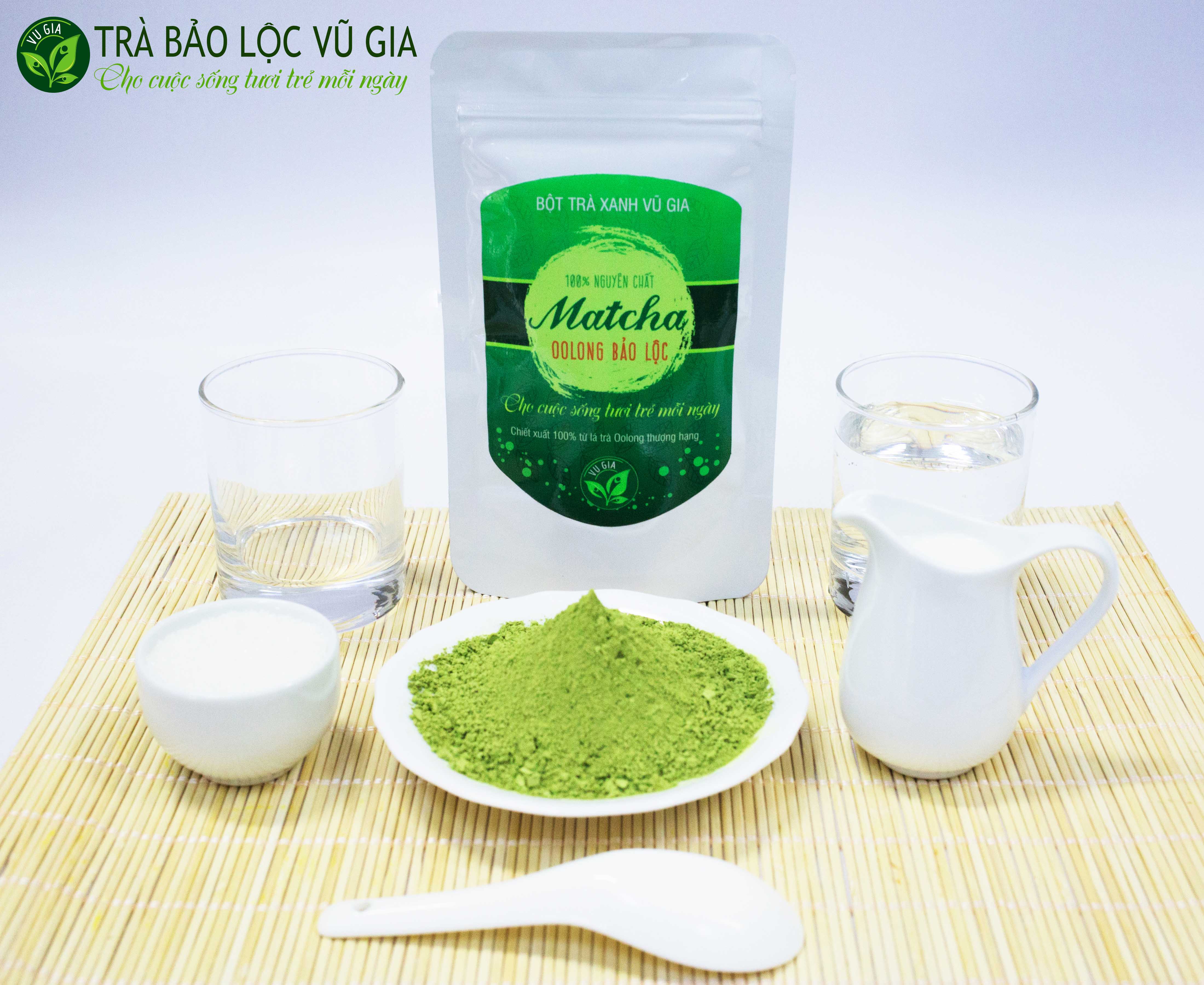 Matcha Olong Sấy Lạnh Nguyên Chất Vũ Gia (50g/túi)