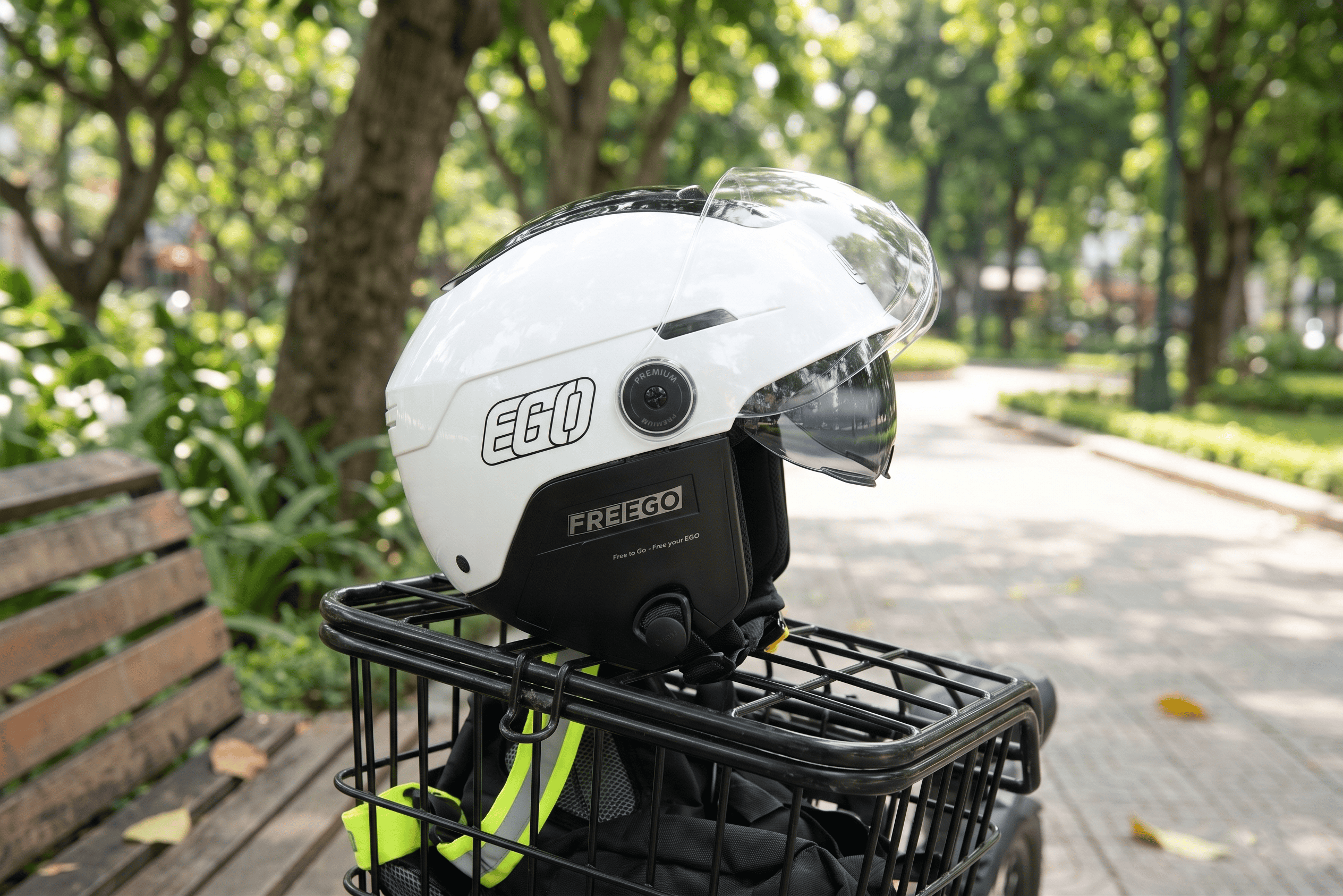 ️ Mũ Bảo Hiểm Nửa Đầu Có Kính Âm EGO E-24 Chính Hãng – Mũ 1/2 Đi Phố Thời Trang, Thoáng Khí, Siêu Nhẹ 700g