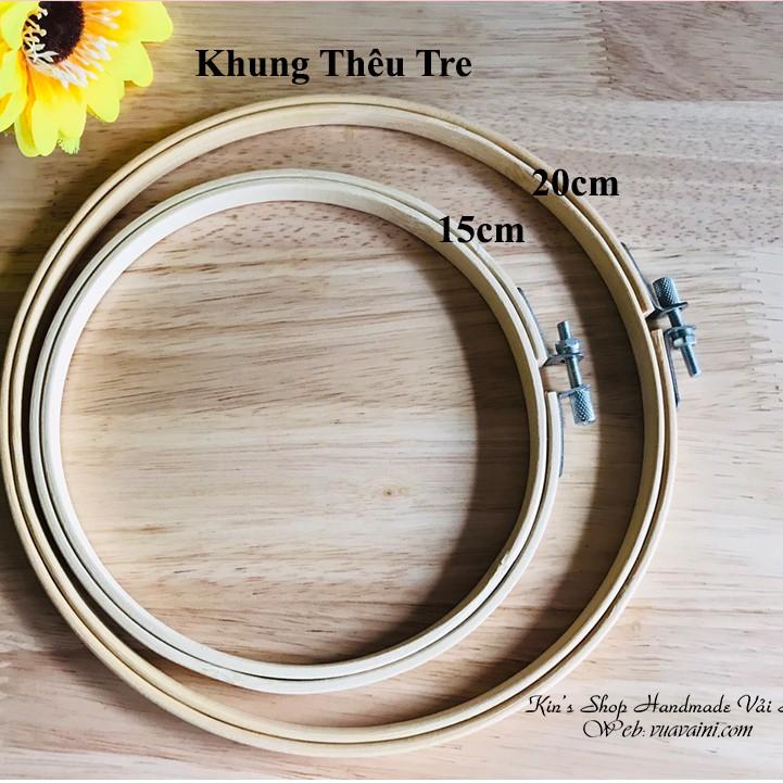 Khung Thêu Tre Kích Cỡ 15cm/ 20cm/30cm/ 34cm Dùng Căng Vải Thêu Tay, Thêu Trang Trí, Khung Treo Decor nhà cửa xinh xắn