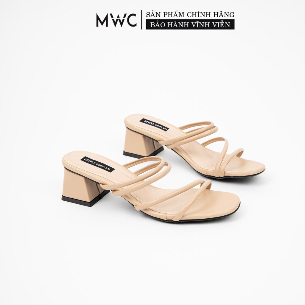 Giày cao gót nữ MWC sandal cao gót thời trang đế vuông 5CM quai mảnh da mềm NUCG-11001