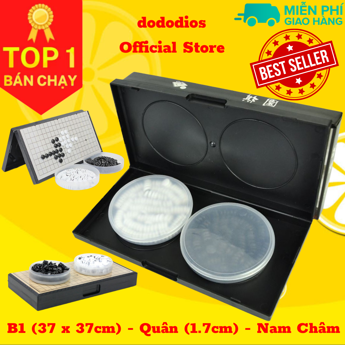 Cờ vây nam châm 19 dòng, 180 đen + 181 trắng, quân cờ đường kính 1.7cm, cao 0.5cm - Hãng dododios - B1