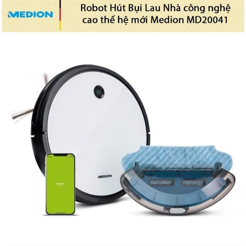 Robot Lau Nhà, Hút Bụi Medion MD20041 Intelligent 2in1 Cleaning With Extra Power Hàng nhập khẩu