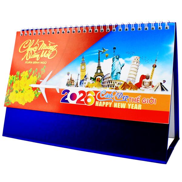 Lịch Để Bàn Chữ A - Cảnh Đẹp Thế Giới - NST 75A