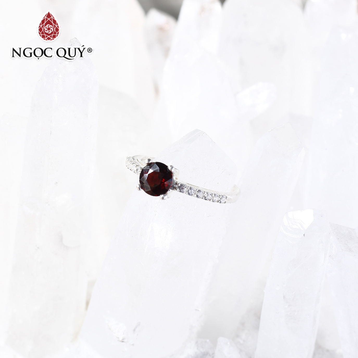 Nhẫn bạc nữ đá thiên nhiên - Ngọc Quý Gemstones - Garnet - Ni 17