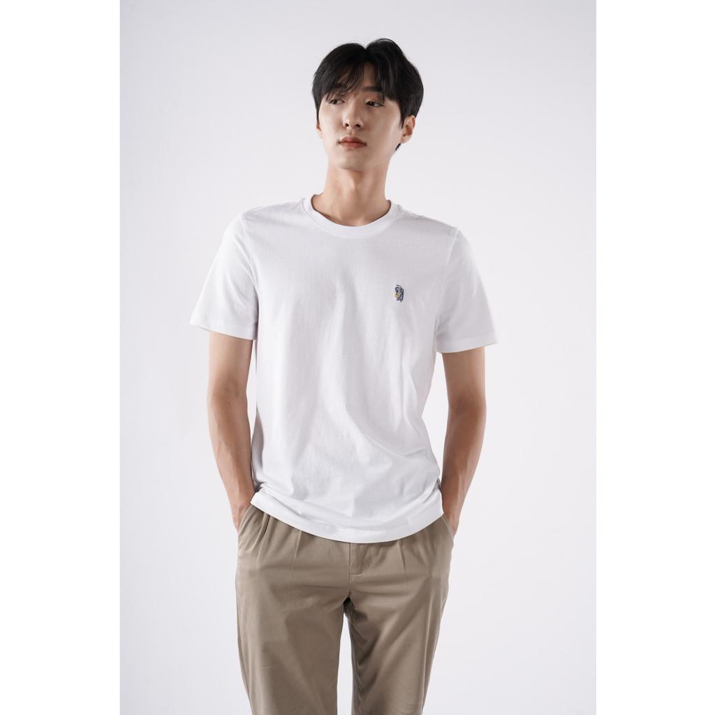Áo thun nam tay ngắn thêu họa tiết form fitted vải cotton - 10S21TSH030 LASTORE MENSWEAR