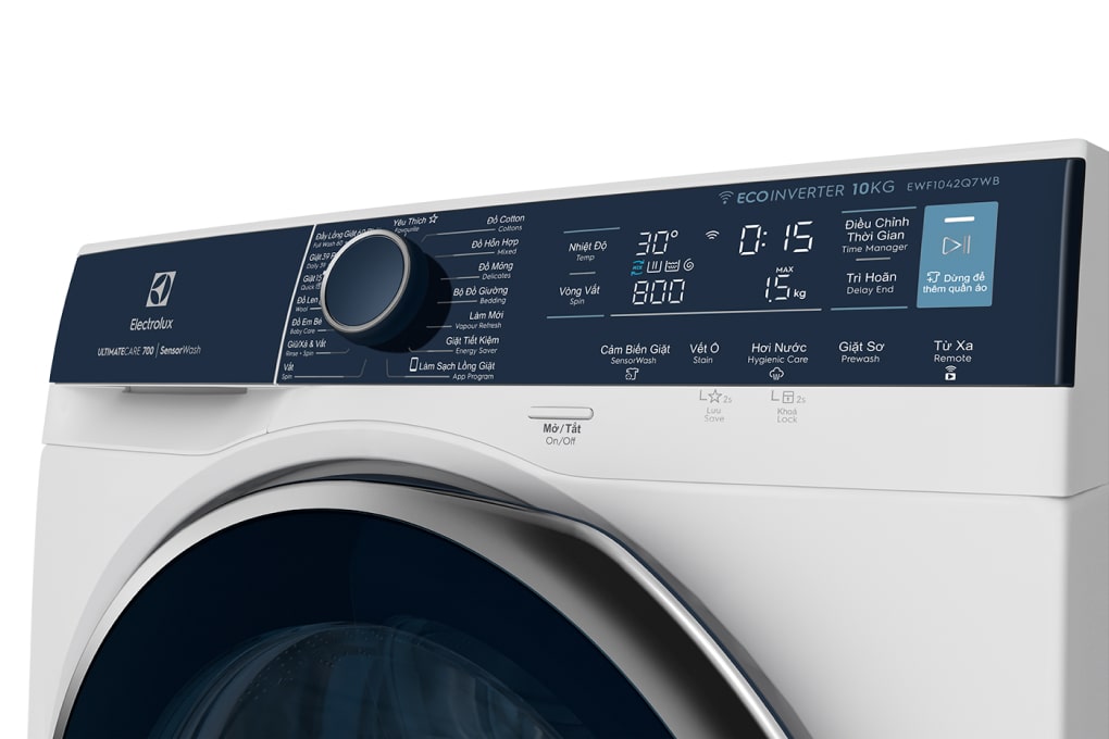 Máy giặt cửa trước Electrolux 10kg EWF1042Q7WB - Diệt 99.9% vi khuẩn, giặt sạch sâu, không cặn giặt tẩy, kết nối Wifi
