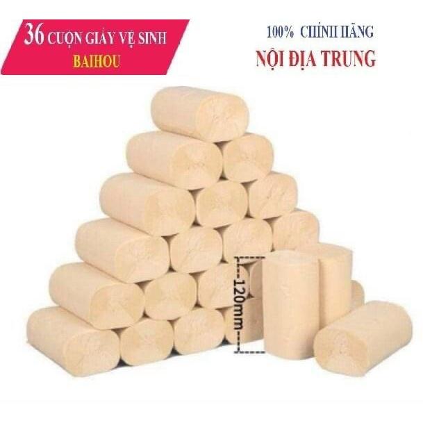 GIẤY VỆ SINH GẤU TRÚC SIPIAO 40 CUỘN / BỊCH 36 CUỘN GIẤY VỆ SINH BAIHOU NỘI ĐỊA TRUNG