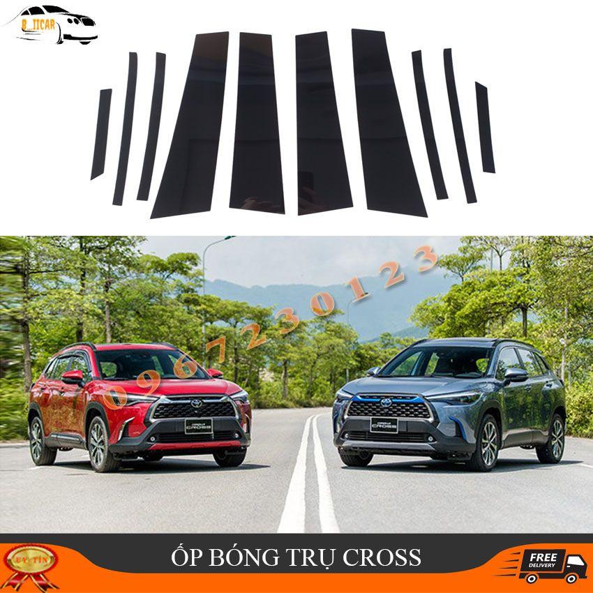 Ốp Bóng Trụ Chống Xước Cột B, C bóng chầy Toyota Corolla Cross Tráng Gương Đẹp